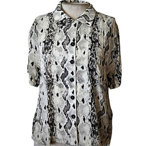 Stockholm Atelier Animal Print Short Sleeve Blouse Size 2